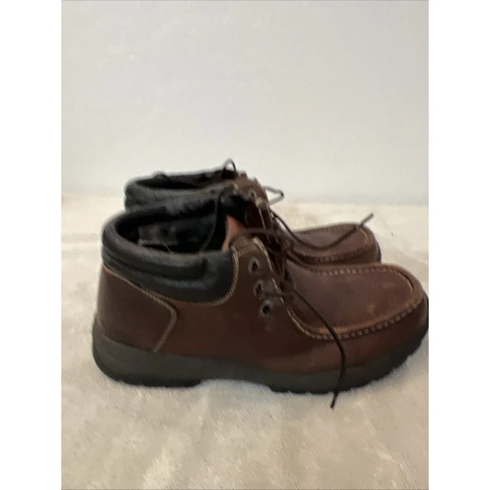 Thom McAn Boots Mens 10.5 Chukka‎ Ankle Brown Leather Moc Toe Casual 98620